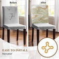 thumbnail image 5 of Marble Chair Covers Set of 4 Abstract Fluid Art Green Brown Marble Texture Modern Chair Back Covers Stretch Removable Washable Chairs Slipcovers Chair Protector for Dining Room Kitchen Party Decor, 5 of 5