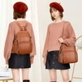 thumbnail image 4 of ALTOSY Anti-Theft Backpack Soft Leather Backpack for Women Fashion Shoulder Bag Purse S81 Brown, 4 of 7