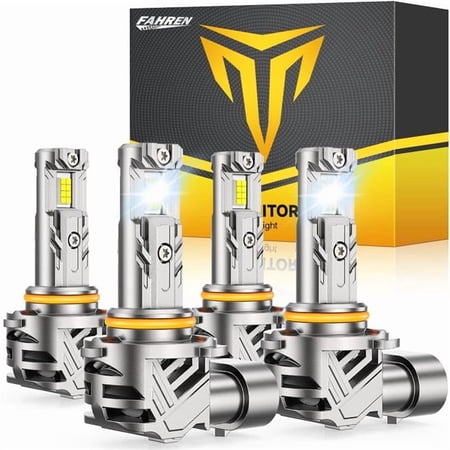 tek NT79651 UNO1RC FAHREN 9005 9006 Fog Light Bulbs Combo Pack, 50000LM 800 Percent Super Bright Bulb 1-1 Mini Size No Adapter Required, 6500K Cool White HB3 & HB4 Compatible, Plug-and-Play