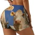 thumbnail image 2 of Naloa Cows Cattles Biker Shorts for Women Seamless Scrunch Short Women’s Yoga Shorts for Gym Running Sport Shorts - Small, 2 of 9