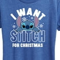 thumbnail image 3 of Lilo & Stitch - I Want A Stitch For Christmas - Women's Short Sleeve Graphic T-Shirt, 3 of 5