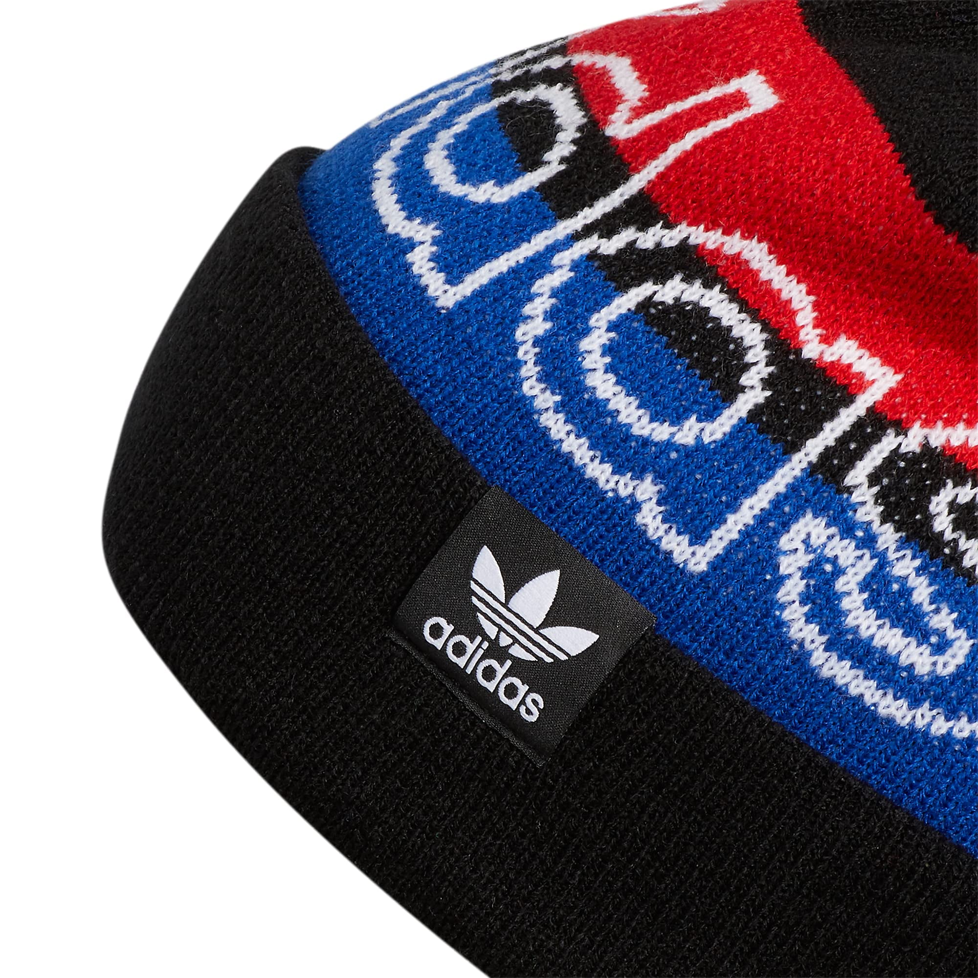 adidas Originals Pom Beanie Black Scarlet Red Collegiate Royal Blue One Size Walmart