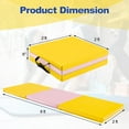 thumbnail image 2 of Yardi Yard 6 x 2 FT Tri-Fold Gym Mat with Handles and Removable Zippered Cover-Yellow, Fitness All Purpose Extra Thick High Density Anti Tear Gymnastics Gym Folding Exercise Aerobics Mats, 2 of 6