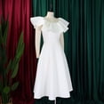thumbnail image 5 of AURA Plus Size Summer Ruffle Sleeve High Waist Maxi Swing Dress Elegant Banquet Party Dress XL XXXL, 5 of 10