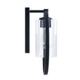 thumbnail image 6 of Aspen Creative 62709-01-1, 1-Light Wall Sconce / 8-1/4" W x 12-1/2" H x 5-3/4" E, Matte Black Finish w/ Clear Glass, Bulb Not Included, 6 of 7