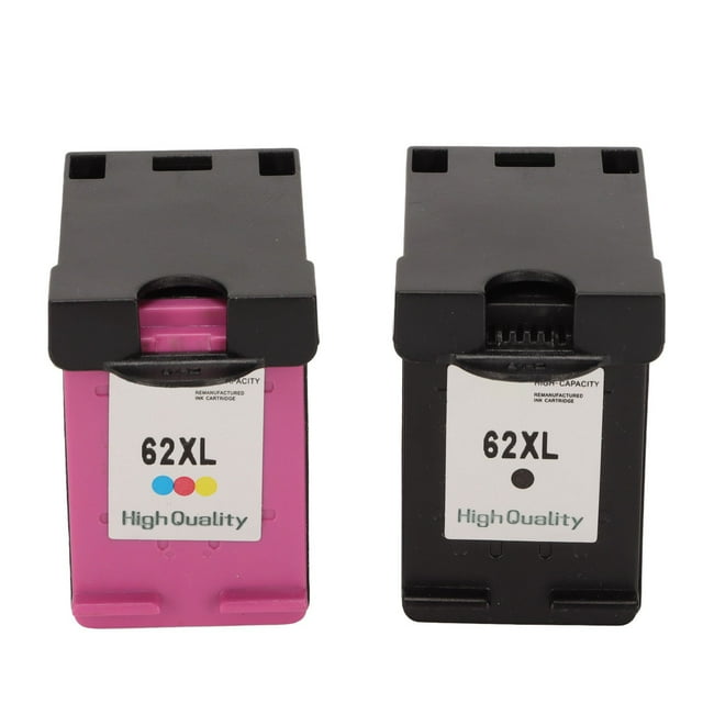 2 cartuchos de tinta 62XL de color negro para impresora HP OfficeJet 200, 258, 5540, 5542, 5640 y 7640