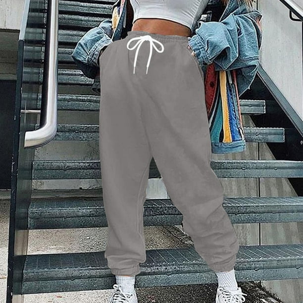 ICHUANYI Clearance Women Ladies Pants Hippie Punk Trousers Streetwear Jogger Pocket Solid Loose Overalls Long Pants ICHUANYI "ICHUANYI"
