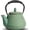 Green, variant on Cast Iron Teapot, 32oz Japanese Sakura Blossom Pattern Tea Kettle, Stovetop Safe, Infuser for Loose Leaf & Coffee, Silicone Handle, Enamel Interior, 950ml Green