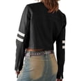 thumbnail image 5 of Stand Collar Women Long Sleeve Faux Leather Zipper Jacket Motorcycle Crop Coat, 5 of 5
