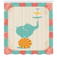 thumbnail image 3 of Circus Shower Curtain, Grungy Background with Rays of Beams and Elephant Holding Plates Standing in Balance, Fabric Bathroom Set with Hooks, 69W X 84L Inches Extra Long, Multicolor, by Ambesonne, 3 of 3