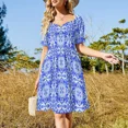 thumbnail image 3 of Portuguese azulejo tiles. Sleeveless Dress dresses summer women's clothing trend 2024 summer dresses, 3 of 7