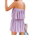 thumbnail image 4 of STARVNC Women Spaghetti Strap Pleated Sleeveless Mid-Waisted Shorts Jumpsuit, 4 of 7