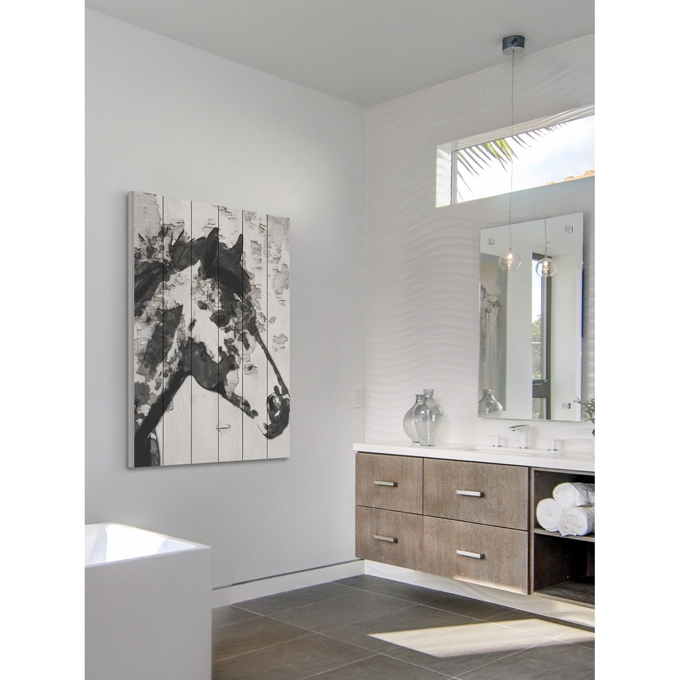 Marmont Hill "Star Bright Horse" by Irena Orlov Painting Print on White Wood