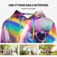 thumbnail image 4 of Honeii Rainbow Poodle Urban Street Pattern Womens Oversized Hoodies Long Sleeve Sweatshirts Pullover Fall Outfits with Pocket-XX-Large, 4 of 7