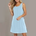 thumbnail image 2 of ZKCCNUK Women's Summer Dresses 2025 Ladies' Spring and Summer Casual Sleeveless Round Neck Solid Color Dress, 2 of 8