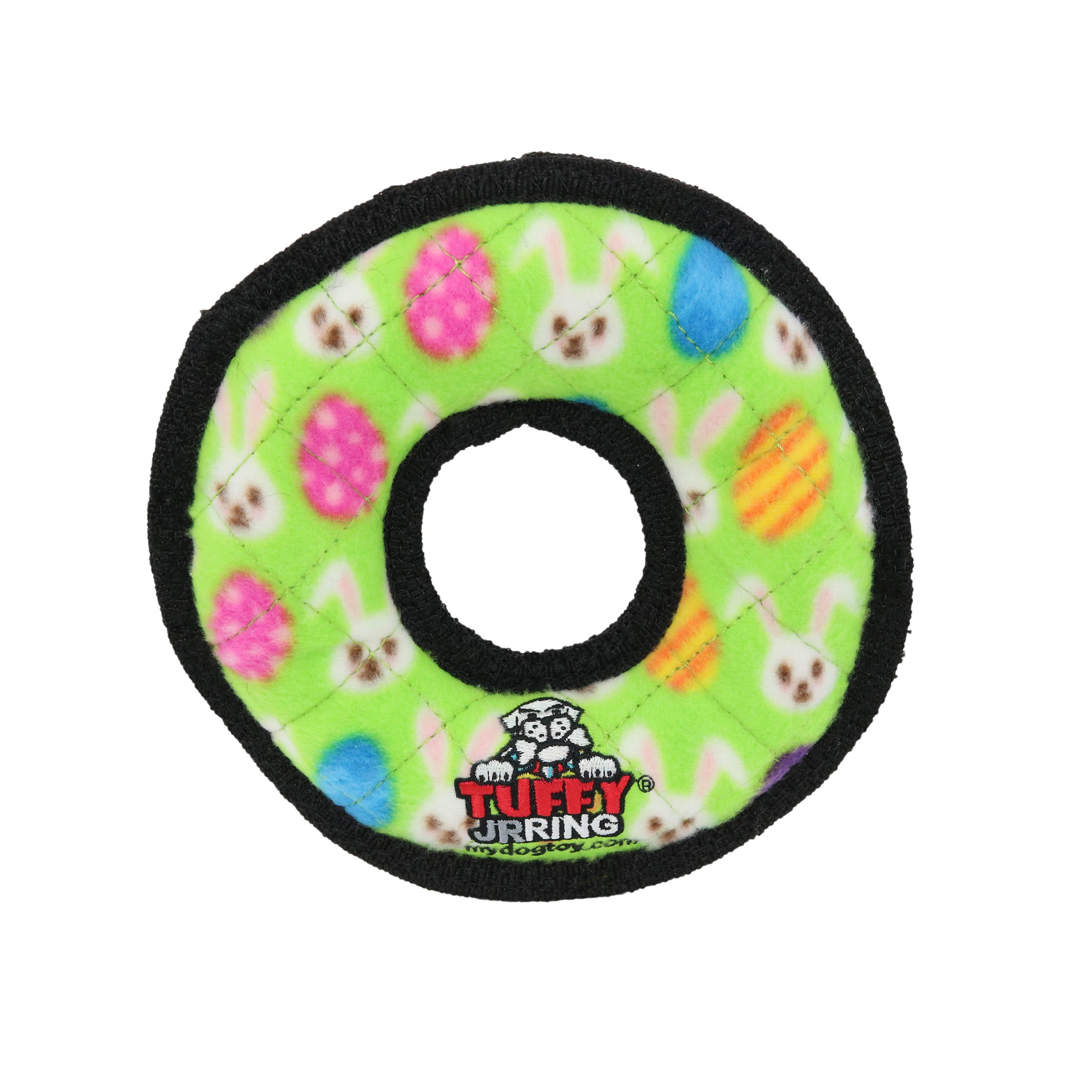 Tuffy Holiday Jr Ring Easter Egg, Durable Plush Squeaky Dog Toy, 2 Pack