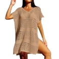 thumbnail image 2 of Womens Cover Ups for Swimwear V Neck Loose Hollow Beach Sun Cover Up Skirt Swimsuit Coverup for Women, 2 of 5