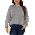 thumbnail image 2 of Drvitor Plus Size Sweaters for Women Crew Neck Basic Solid Color Lightweight Fall Sweater Pullover Tops, Sizes XL-5XL, 2 of 7
