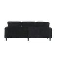 thumbnail image 6 of L-Shaped Sectional Sofa Couch with Storage Ottoman, 77 Inch Modern Chenille Fabric Upholstered Accent Sofa with Solid Wood Legs, 3 Seater Sofa for Living Room Office Small Space, Black, 6 of 7