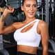 thumbnail image 5 of Ropa interior deportiva de dos piezas de un solo hombro para mujer, ropa interior de yoga para ejercicio, top corto sexy de soporte medio, 5 of 7