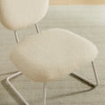 thumbnail image 5 of Art Leon Modern Accent Chair, Fabric Upholstered Armless Slipper Chair, Apricot, 5 of 9