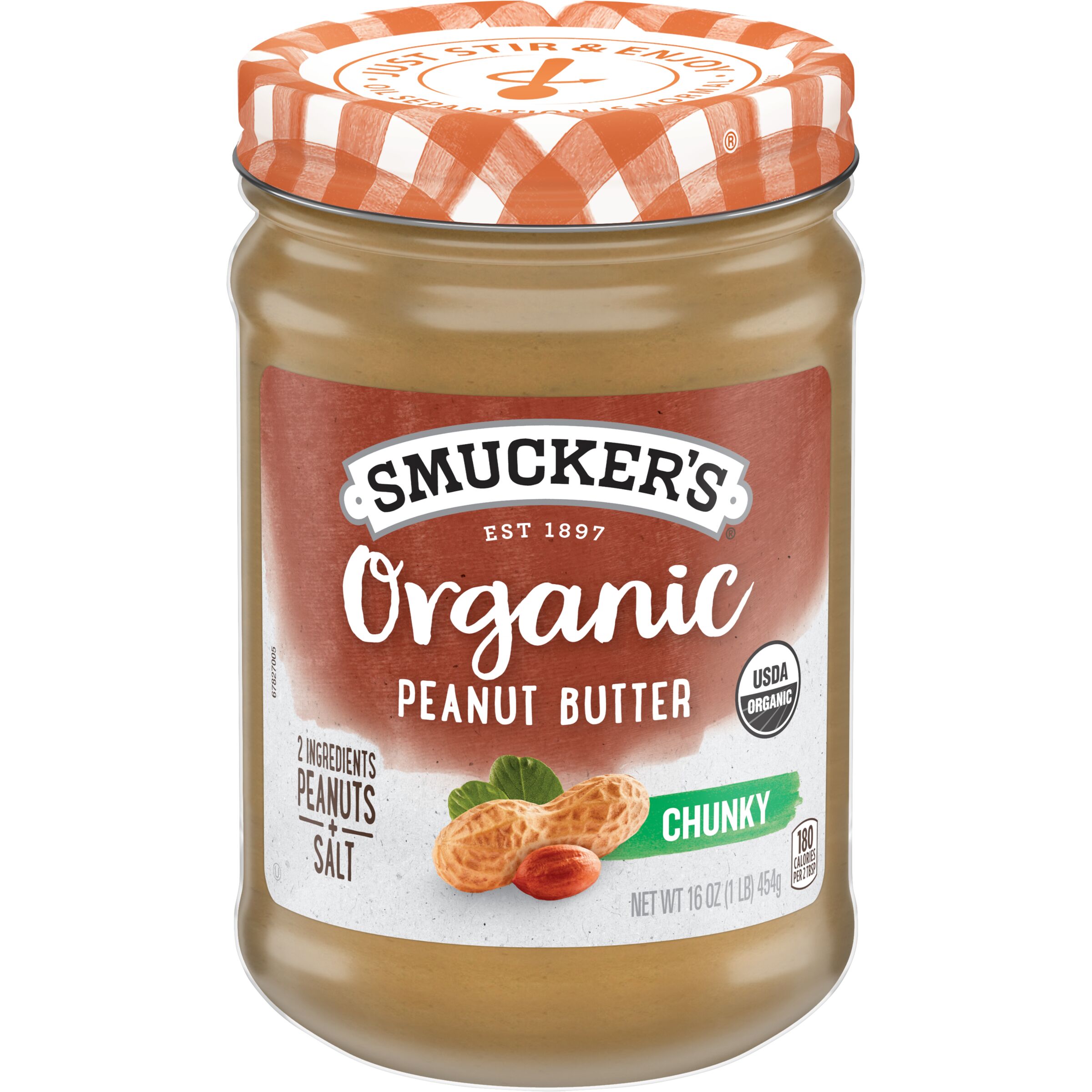 Smucker s Organic Natural Chunky Peanut Butter 16 Ounces Walmart