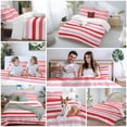 thumbnail image 6 of Red Pink Striped Bedding 3 Piece Duvet Cover Set Full Size, Farmhouse Stripes Simple Art Soft Microfiber Comforter Cover with Zipper Closure & Pillowcases, Wrinkle & FadeResistant Quilt Cover, 6 of 9