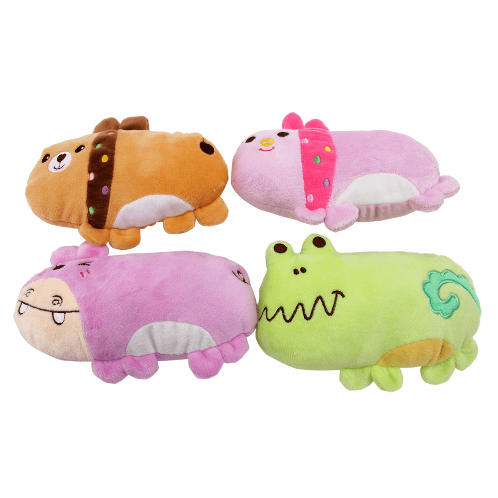 2 pack Pet supplies Pet dog toys Plush dinosaur dog toys are very good Four legged long animals purple hippo with pillow Walmart