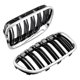 thumbnail image 4 of Parrilla frontal cromada para coche + rejilla doble negra brillante para F10/ F11 M5 535I 550I 528I de 4 puertas, 4 of 5