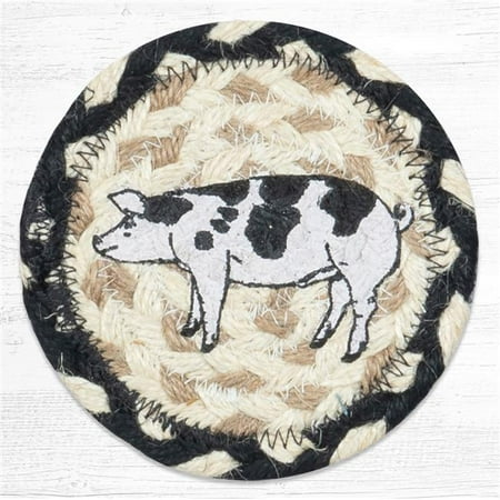 

Capitol 31-IC430P 5 x 5 in. Pig Printed Coaster Round Rug Multi Color