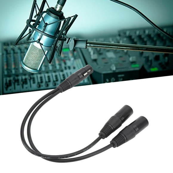 Cable Divisor XLR De 3 Pines, XLR Hembra A Doble XLR Macho Cable Blindaje De Alta Densidad Conector Chapado En Oro Equilibrado De 11,8 Pulgadas Para Mesas De Mezclas