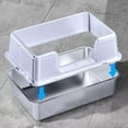 thumbnail image 3 of Caja De Grande Para Gatos De Acero Inoxidable, Bandeja De Lados Altos Antisalpicaduras De Capacidad De 20 Litros Para Gatos De Interior, Inodoro Semicerrado Para Gatos De 19,7 X, 3 of 7