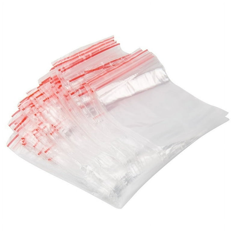 Clear Zip Bags with Red Line - 3 x 5