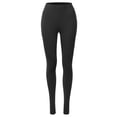 thumbnail image 2 of A2Y Women's Solid Basic Cotton Fitted Full Length Moto Leggings Black S, 2 of 5