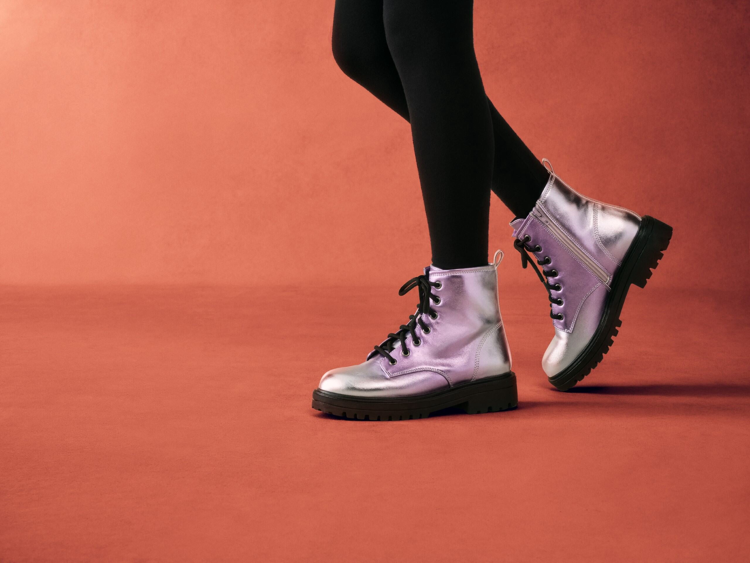Wonder Nation Little and Big Girls Combat Boots