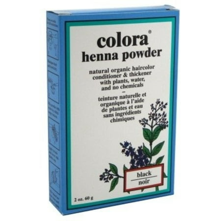 Colora Henna Powder  Hair Color Black, 2 oz (Best Henna For Grey Hair)