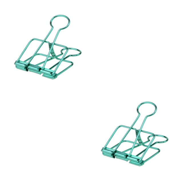stanreset 1/2/3 20 Pieces Metal Paper Clip Anti-rust Unfading Solid Color Replacement Home Office File Examination Papers Clips Green 32mm 2PCS