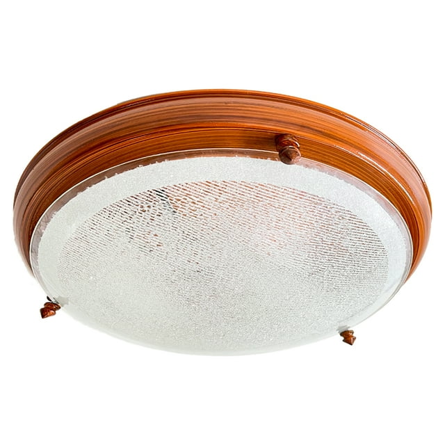 Lámpara De Techo Luz Ideal, Plafón 450 Madera Grande Azúcar.