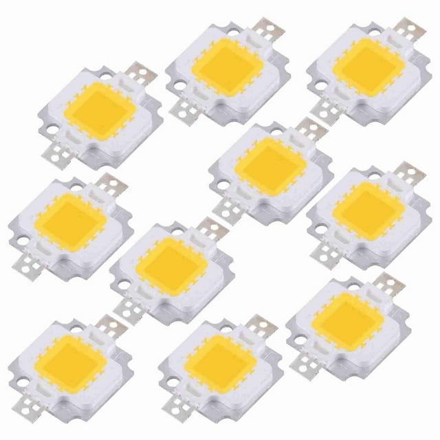 10Pcs 10W LED SMD Chip COB DC 9‑10V For Lamp Flood Light Bulb Replacement Warm White