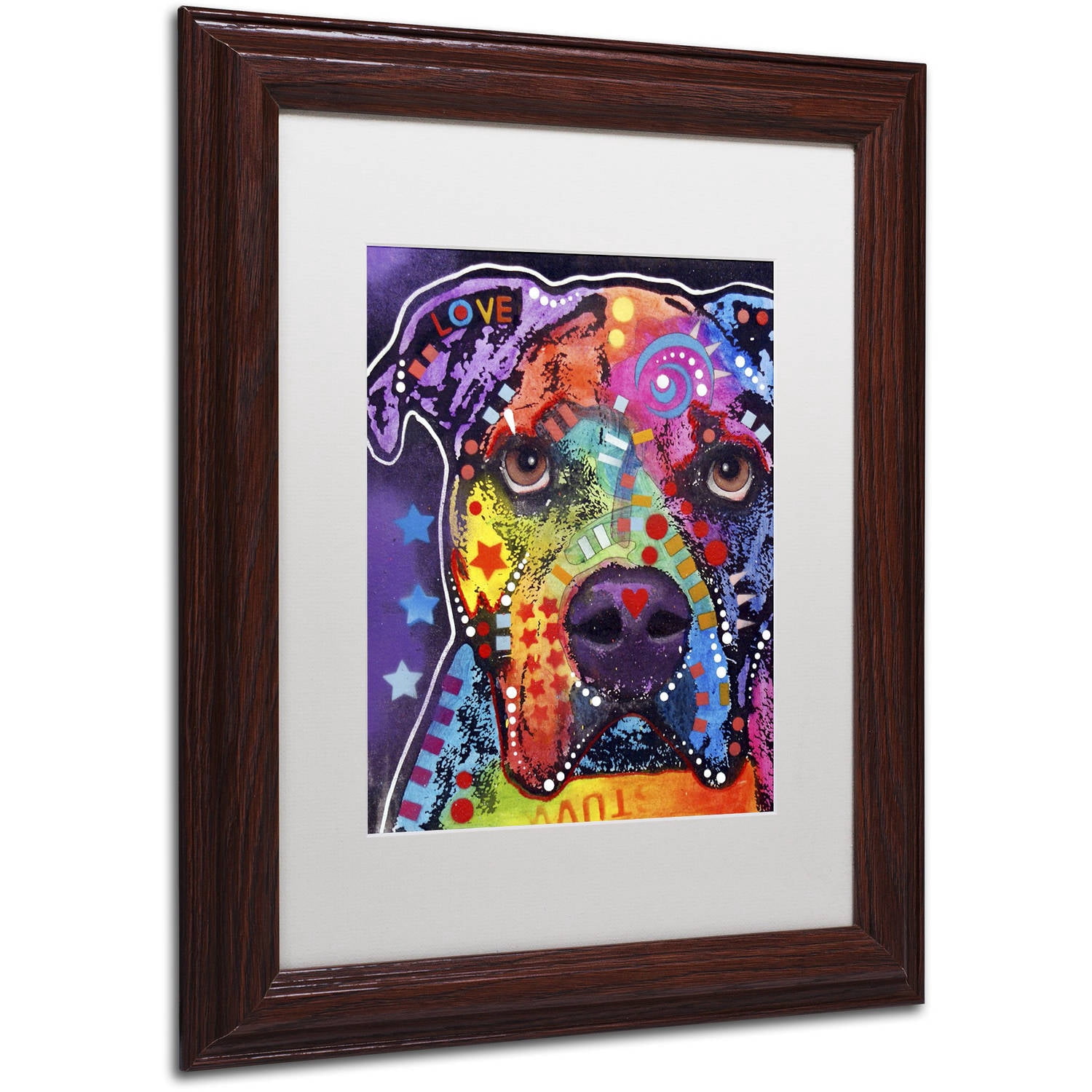 Trademark Fine Art " Bulldog 121609" Canvas Art by Dean Russo, White Matte, Wood Frame