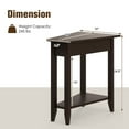 thumbnail image 3 of Canddidliike 2-Tier Wedge Narrow End Table with Storage Shelf and Solid Wood Legs-Espresso, Modern Nightstand, End Table for Bedroom Living Room, 3 of 6