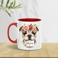 thumbnail image 3 of Happy Mother's Day Bulldog with Flower Crown and Greeting Card 11oz Accent Two-tone Mug Dog Lover Gifts Idea Coffee Tea Cup - 13004, 3 of 5