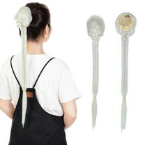 LELINTA Women's Long Straight Fishtail Braids Ponytail Clip in Rope Hair Braid Wigs Hair Extension Hairpiece with Clips