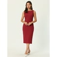 thumbnail image 2 of DARING DIVA Sleeveless Sheath Boat Neck Pencil Dress M Red, 2 of 6
