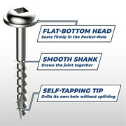 Kreg SML-C125-100 Zinc Pocket Screws, 1 1/4-Inch, #8 Coarse Thread, Maxi-Loc Head (100 Count)