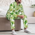 thumbnail image 7 of Fotbe Avocado And Tropical Palm Leaves Pattern Long Sleeve Pajama Set for Men,Sleepwear Set,2-piece Loungewear Set,Soft PJs Comfy Nightwear with Pockets-X-Large, 7 of 7