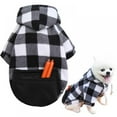 thumbnail image 6 of Plaid Dog Hoodie British Style Pet Sweaters Warm Dog Jacket Dog Winter Clothes With Pocket for Small Medium Large Dogs Black, 6 of 12