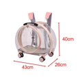 thumbnail image 1 of facefd Kitten Bag Backpack Handbag with Wheels Durable Dog Trolley Case for Puppy Fully Clear and Pink, 1 of 9
