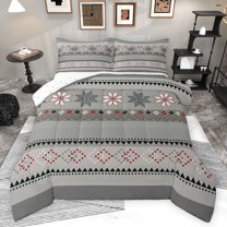 Feelyou Hippie Tribal Aztec Bedding Comforter Set, Chic Sliver Abstract Twin Comforter Sets, Teens Adult Women Men Reversible Bedding Set, Luxury Bedroom Decor, 2 Pieces