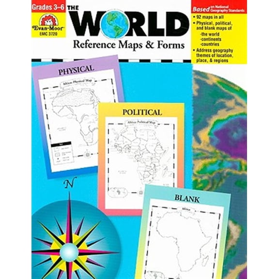 Pre-Owned The World - Reference Maps & Forms, Grade 3 - 6 - Teacher Resource (Paperback) 1557999546 9781557999542